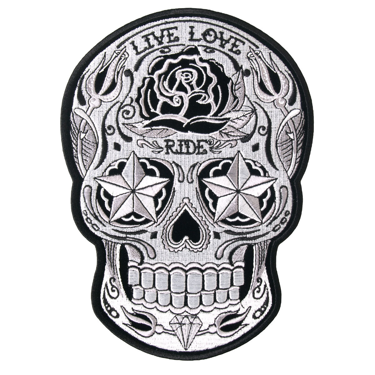 PPA6193 4 x 5 in. Sugar Skull Patch - Black & White
