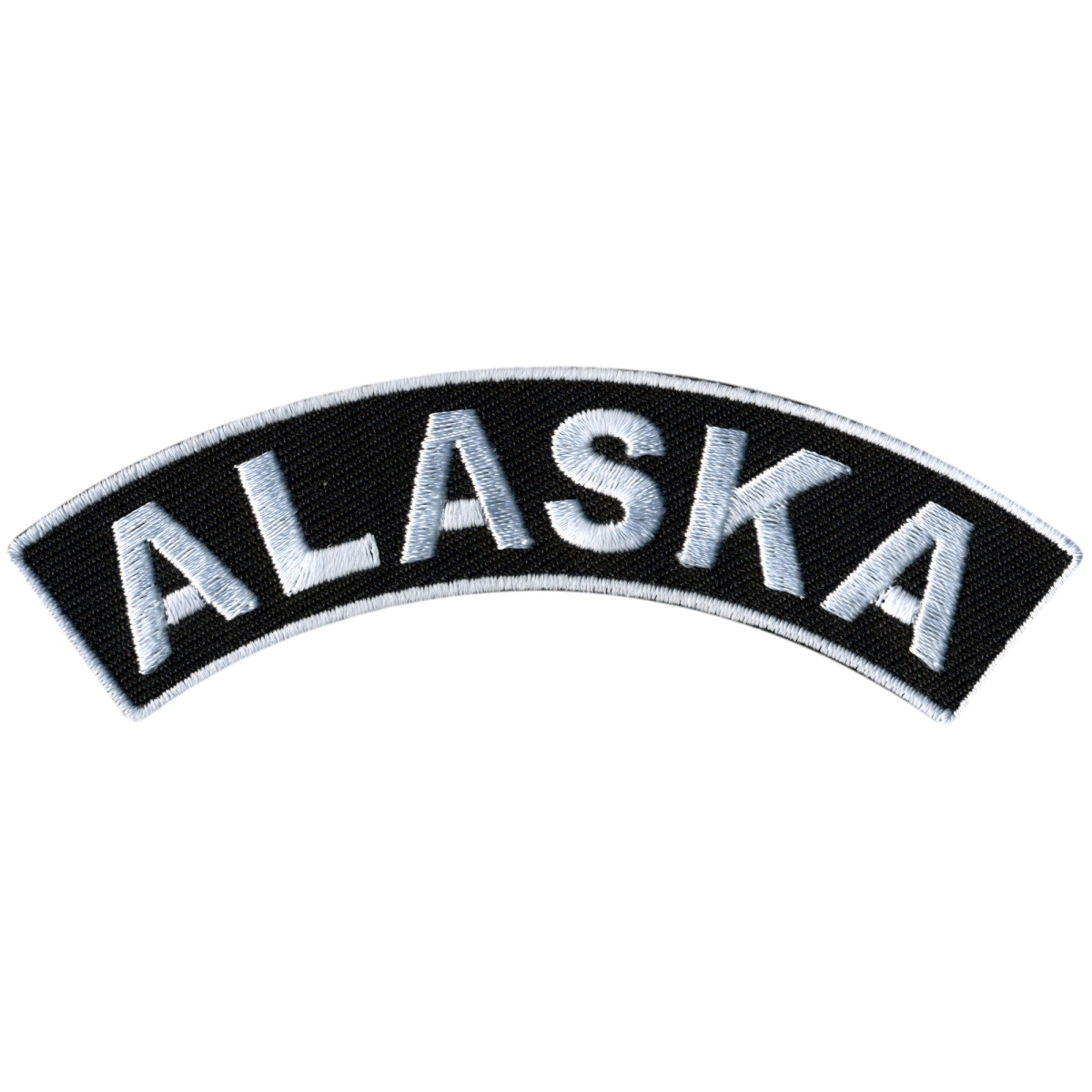 PPM4004 4 x 1 in. Alaska Top Rocker Patch - Black & White