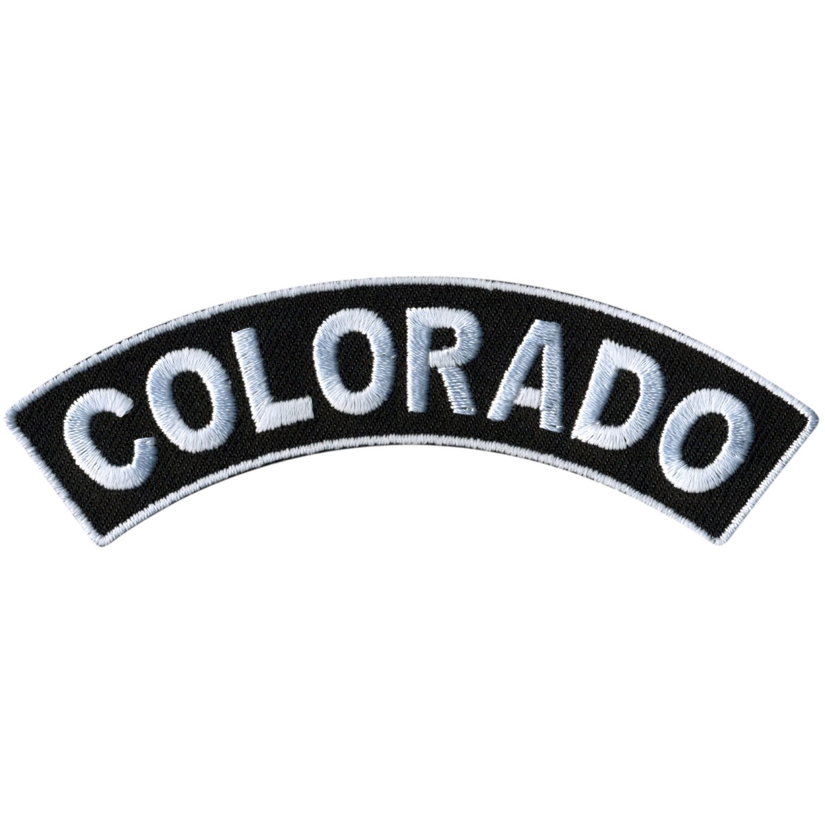 PPM4012 4 x 1 in. Colorado Top Rocker Patch - Black & White