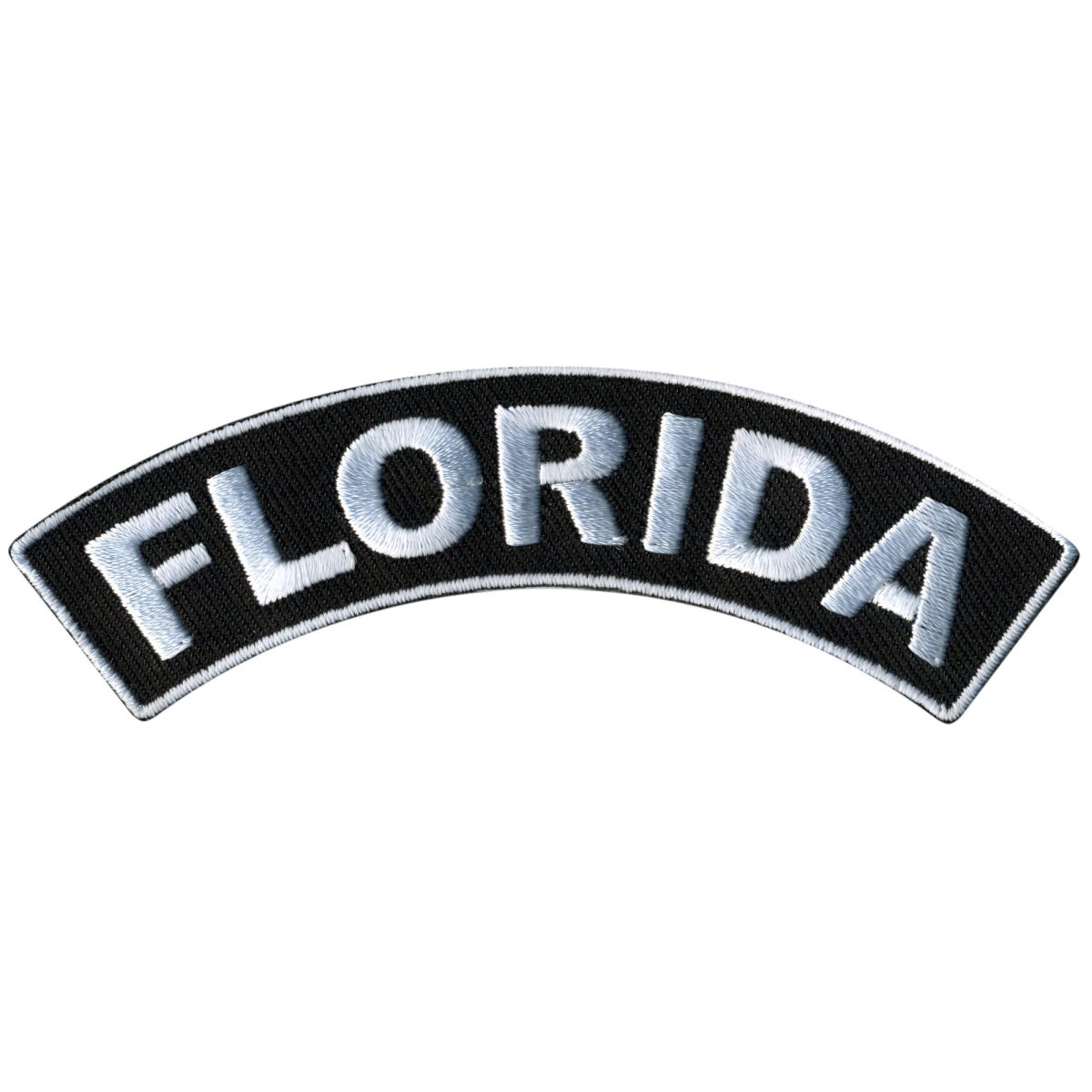 PPM4018 4 x 1 in. Florida Top Rocker Patch - Black & White