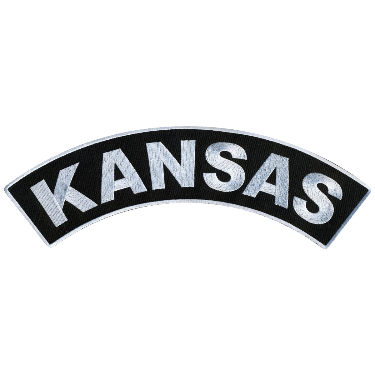 PPM4031 12 x 3 in. Kansas Top Rocker Patch - Black & White