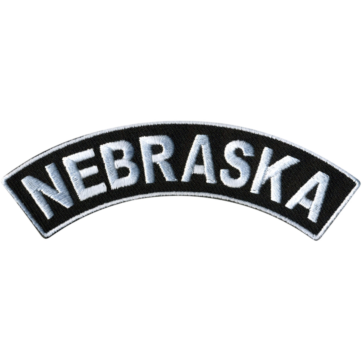 PPM4054 4 x 1 in. Nebraska Top Rocker Patch - Black & White