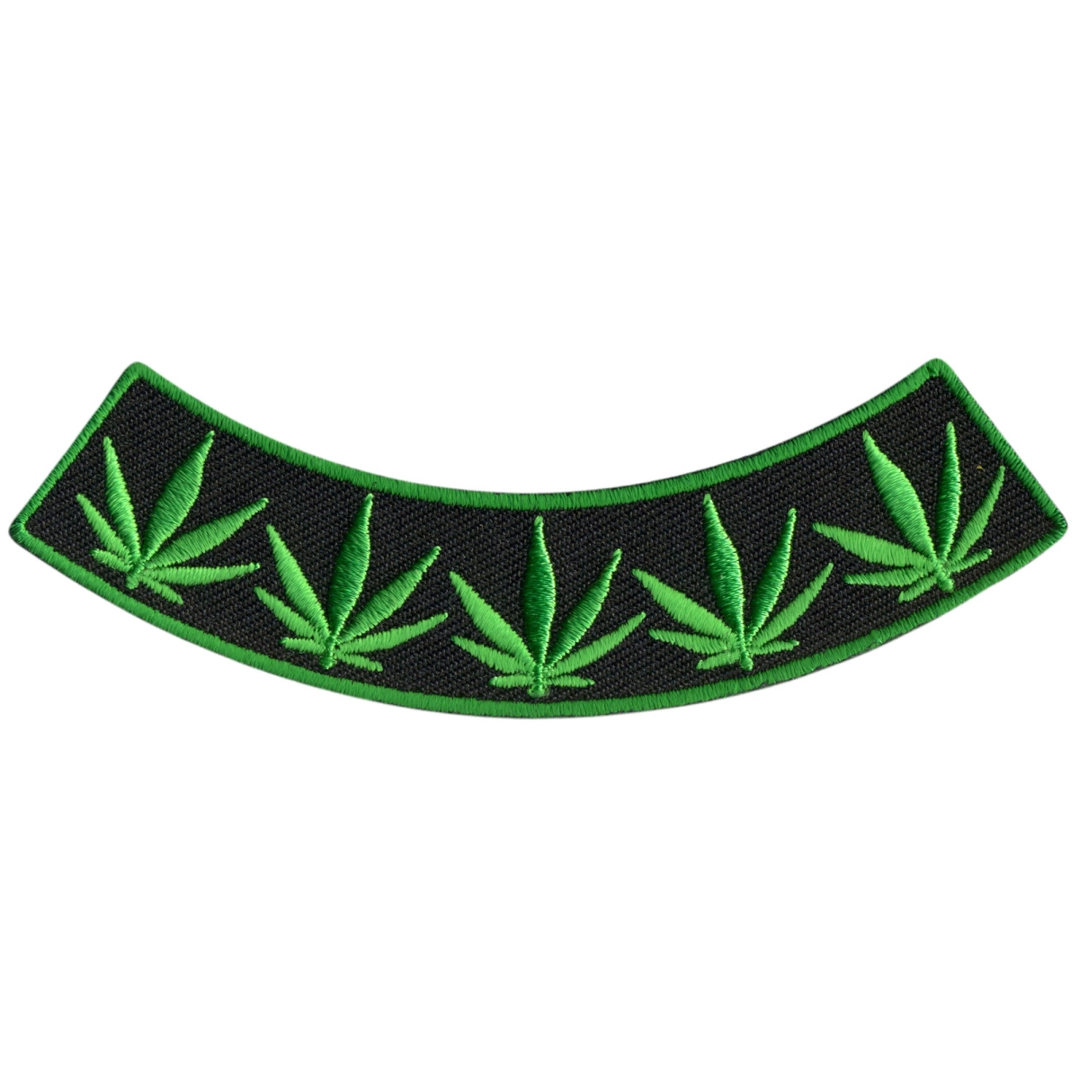PPM5150 Pot Leaves Bottom Rocker Patch - Multi Color - 4 x 1 in. - Heat-Sealed Backing