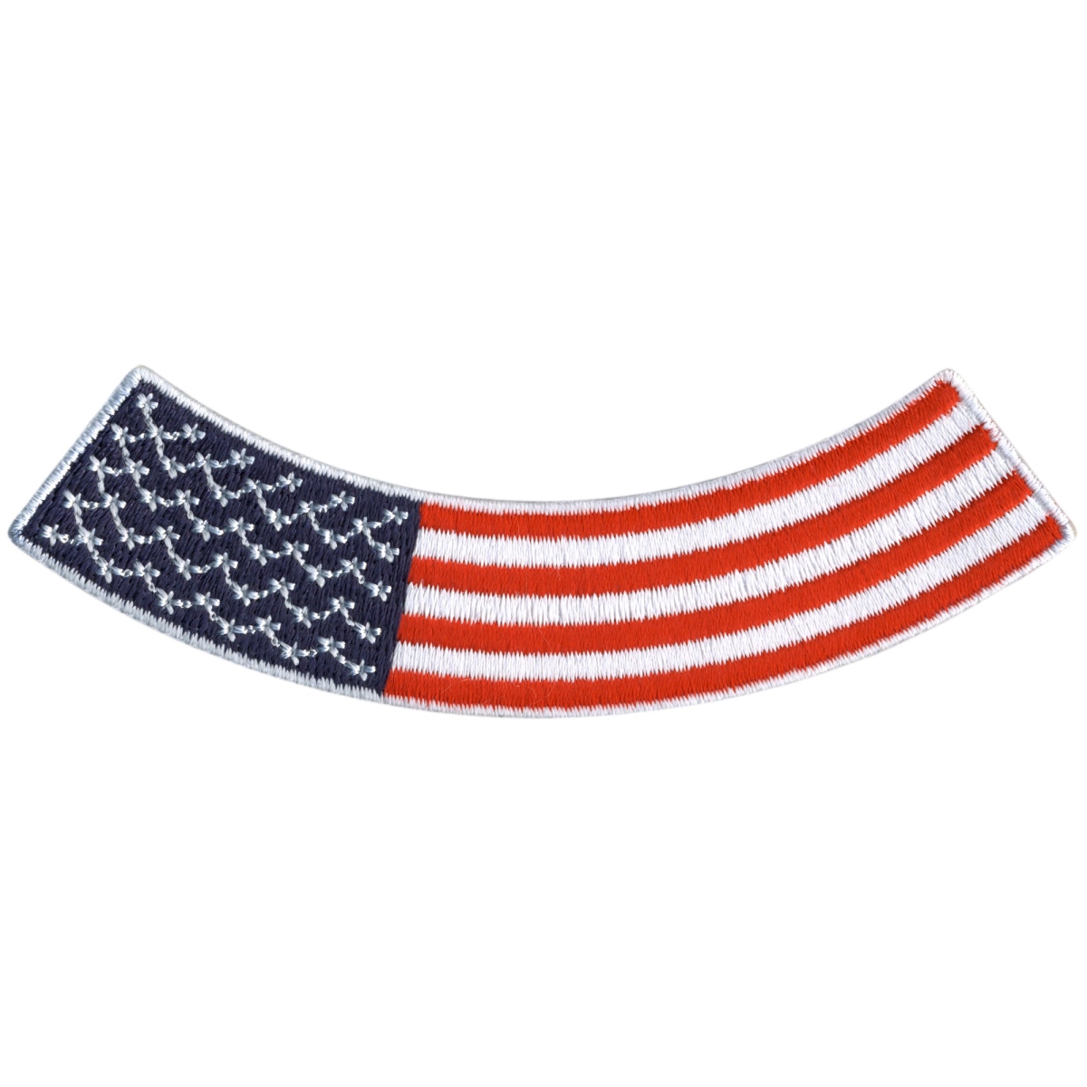 PPM5160 American Flag Bottom Rocker Patch - Multi Color - 4 x 1 in. - Iron/Sew-on