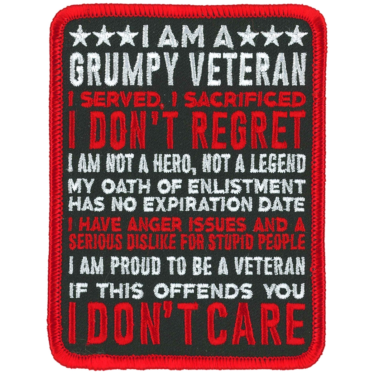 PPL9914 3 x 4 in. I Am A Grumpy Veteran Patch - Multi Color