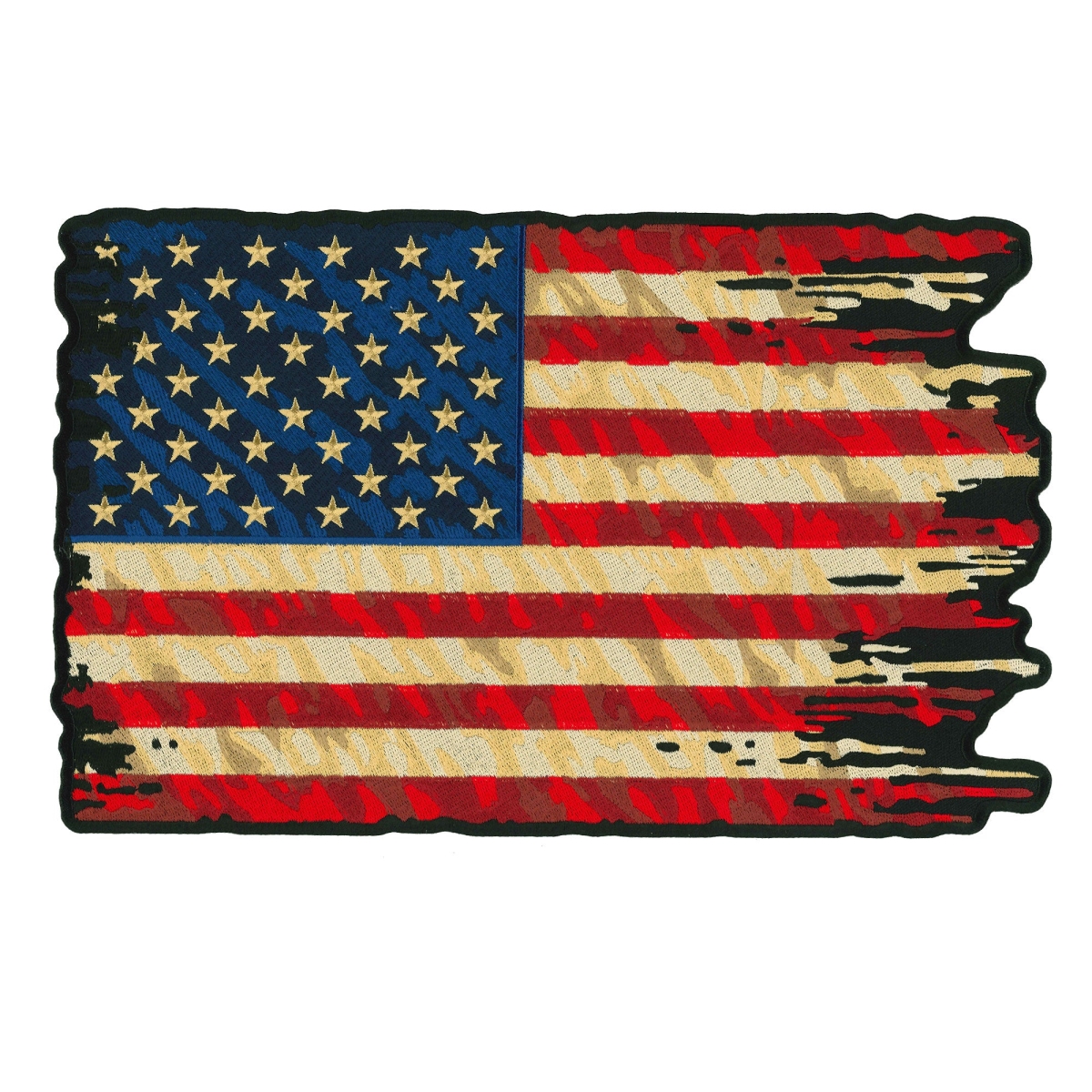 PPQ1379 12 x 7.5 in. Tattered Flag Patch - Multi Color