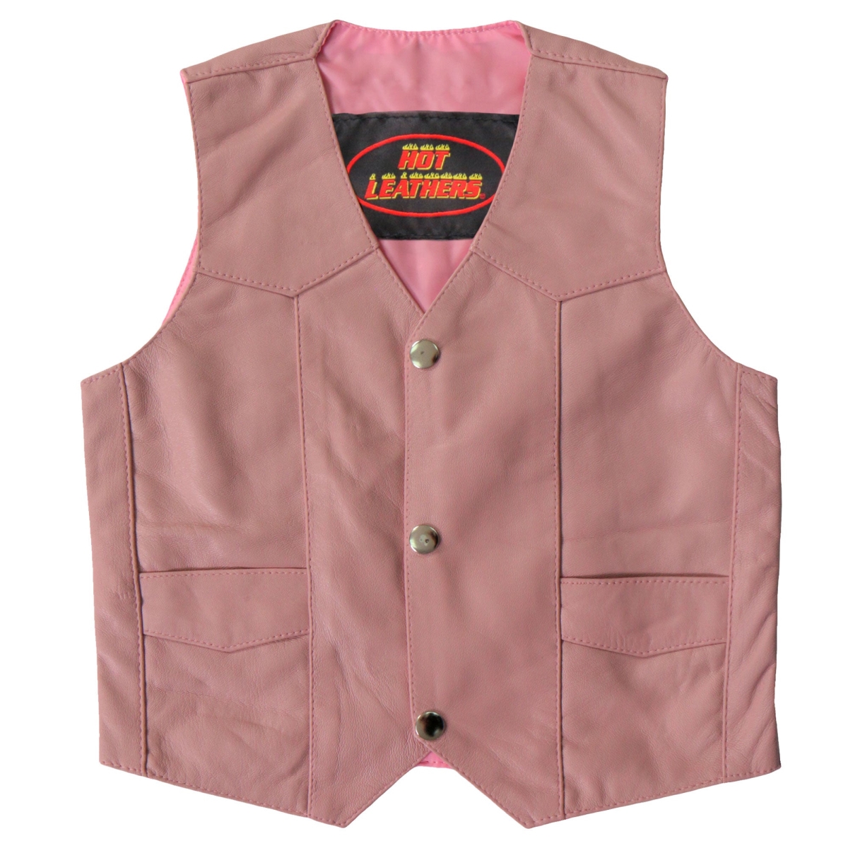 VSK1003 Kids Leather Toddler Vest - Pink - Small