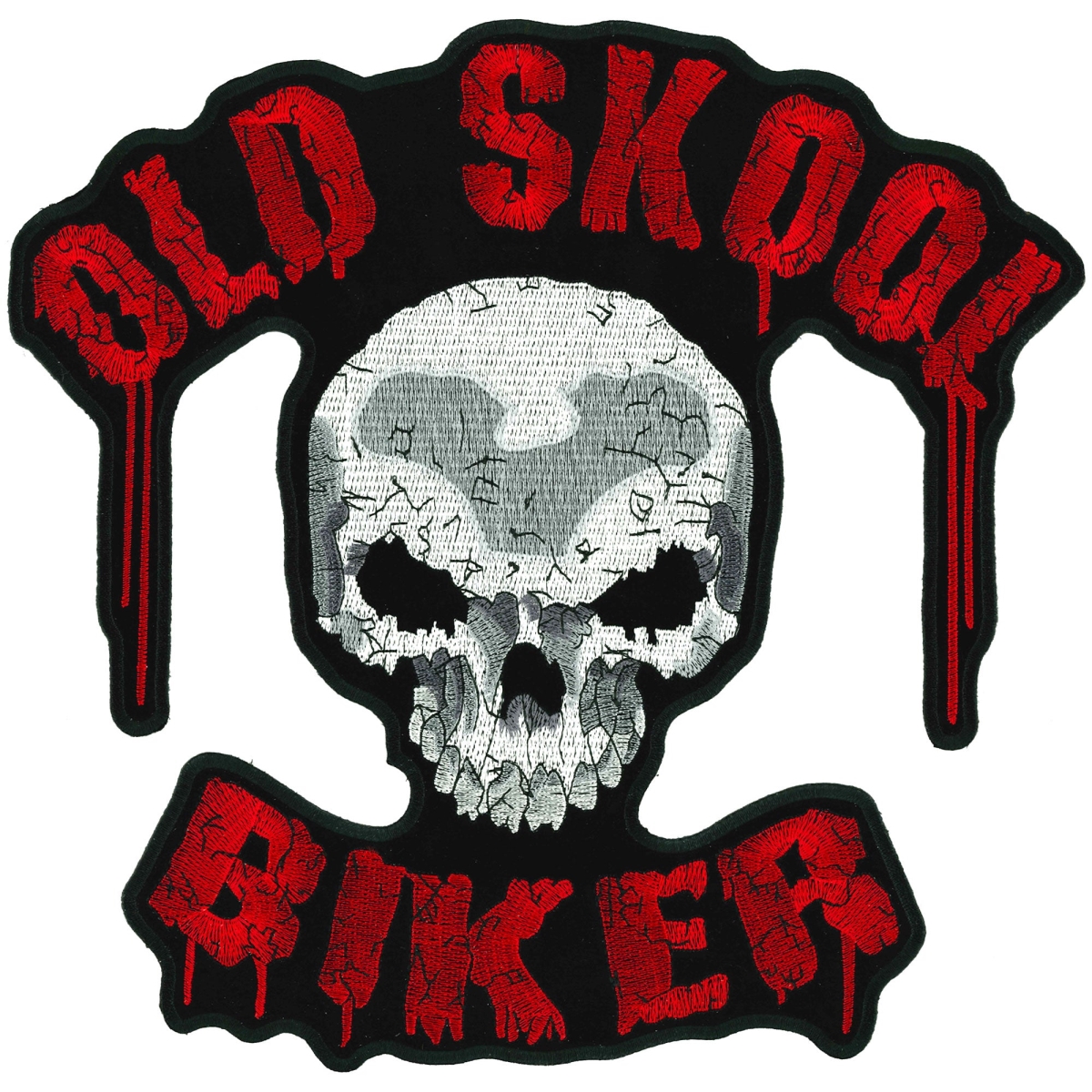 PPA2217 11 x 11 in. Old Skool Biker Patch - Black & Red