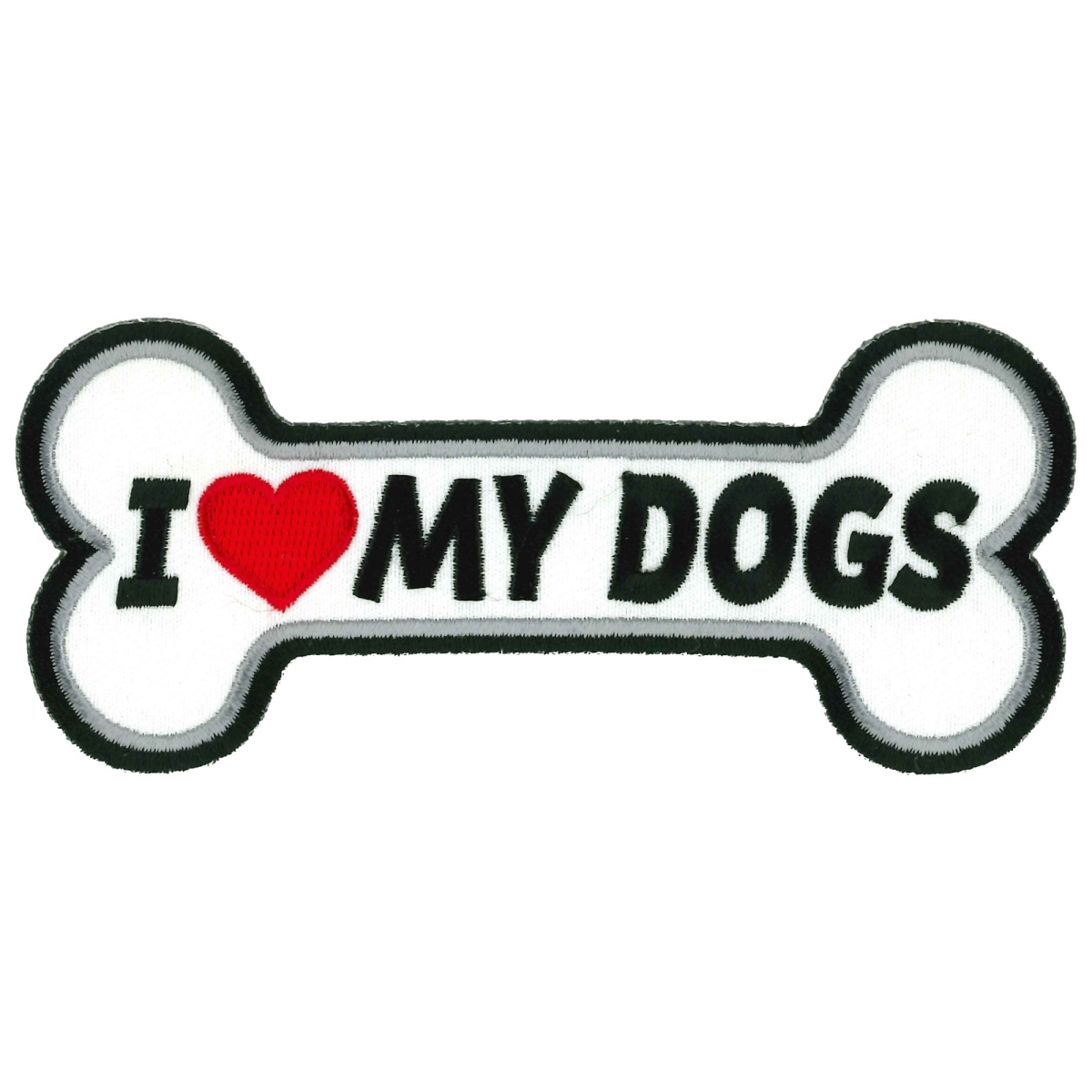 PPL9891 5 x 2 in. I Heart My Dogs Patch - Multi Color