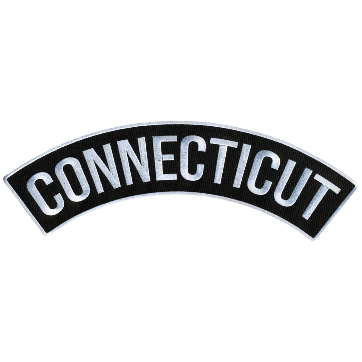 PPM4013 12 x 3 in. Connecticut Top Rocker Patch - Black & White
