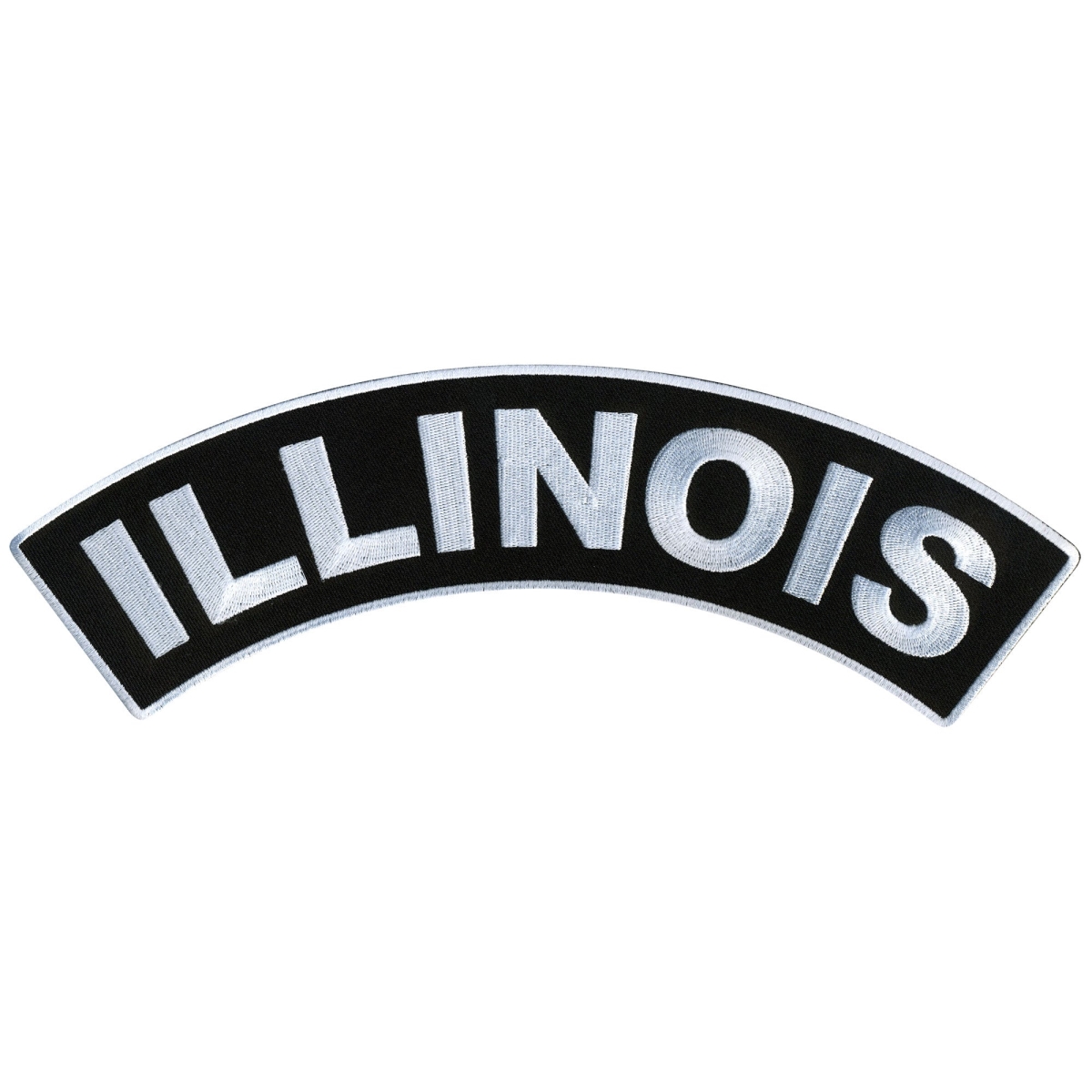 PPM4025 12 x 3 in. Illinois Top Rocker Patch - Black & White