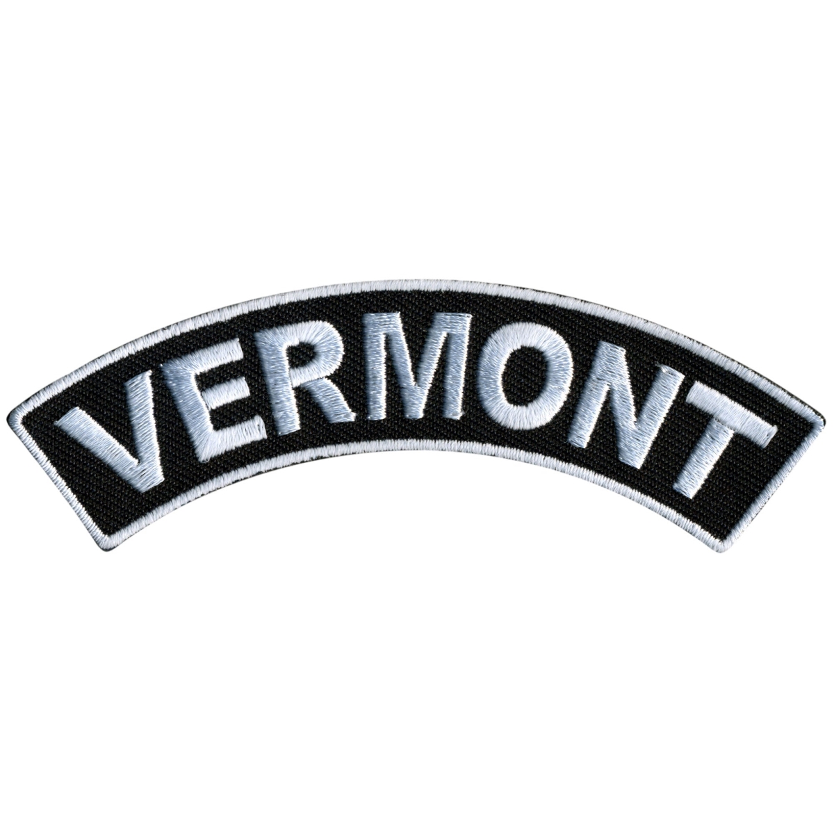 PPM4090 4 x 1 in. Vermont Top Rocker Patch - Black & White