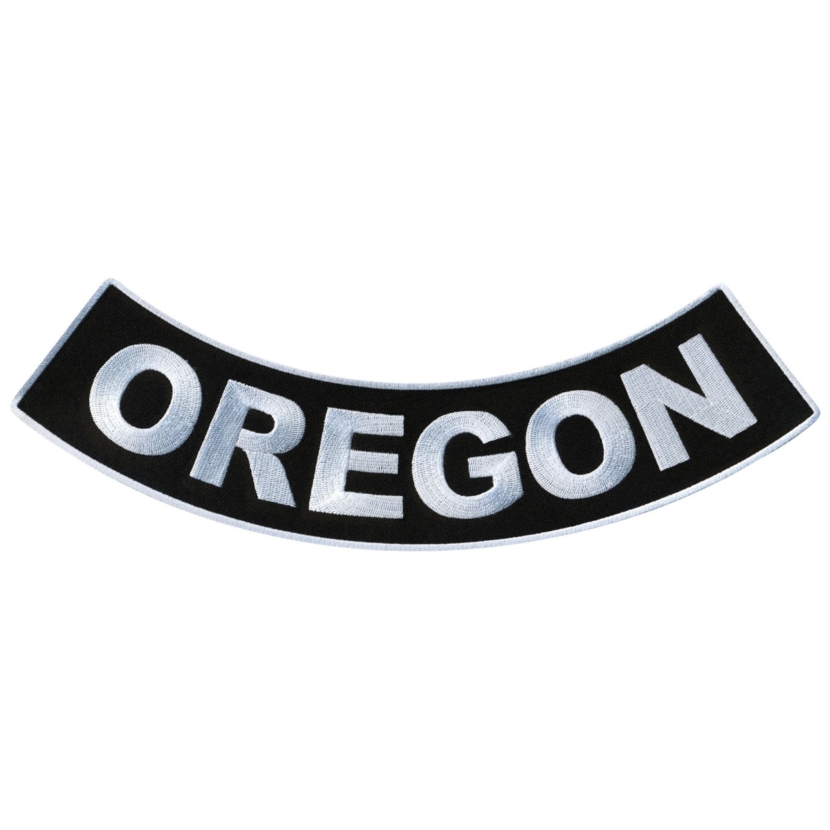 PPM5073 12 x 3 in. Oregon Bottom Rocker Patch - Black & White