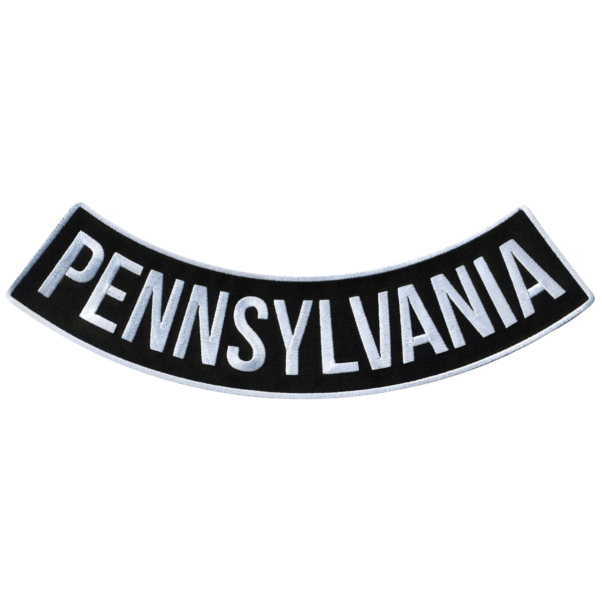 PPM5075 12 x 3 in. Pennsylvania Bottom Rocker Patch - Black & White