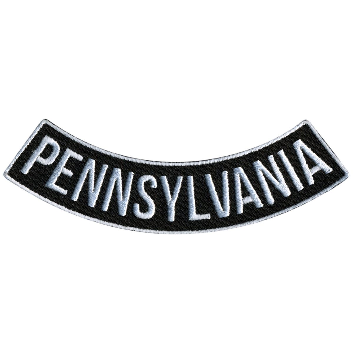 PPM5076 4 x 1 in. Pennsylvania Bottom Rocker Patch - Black & White