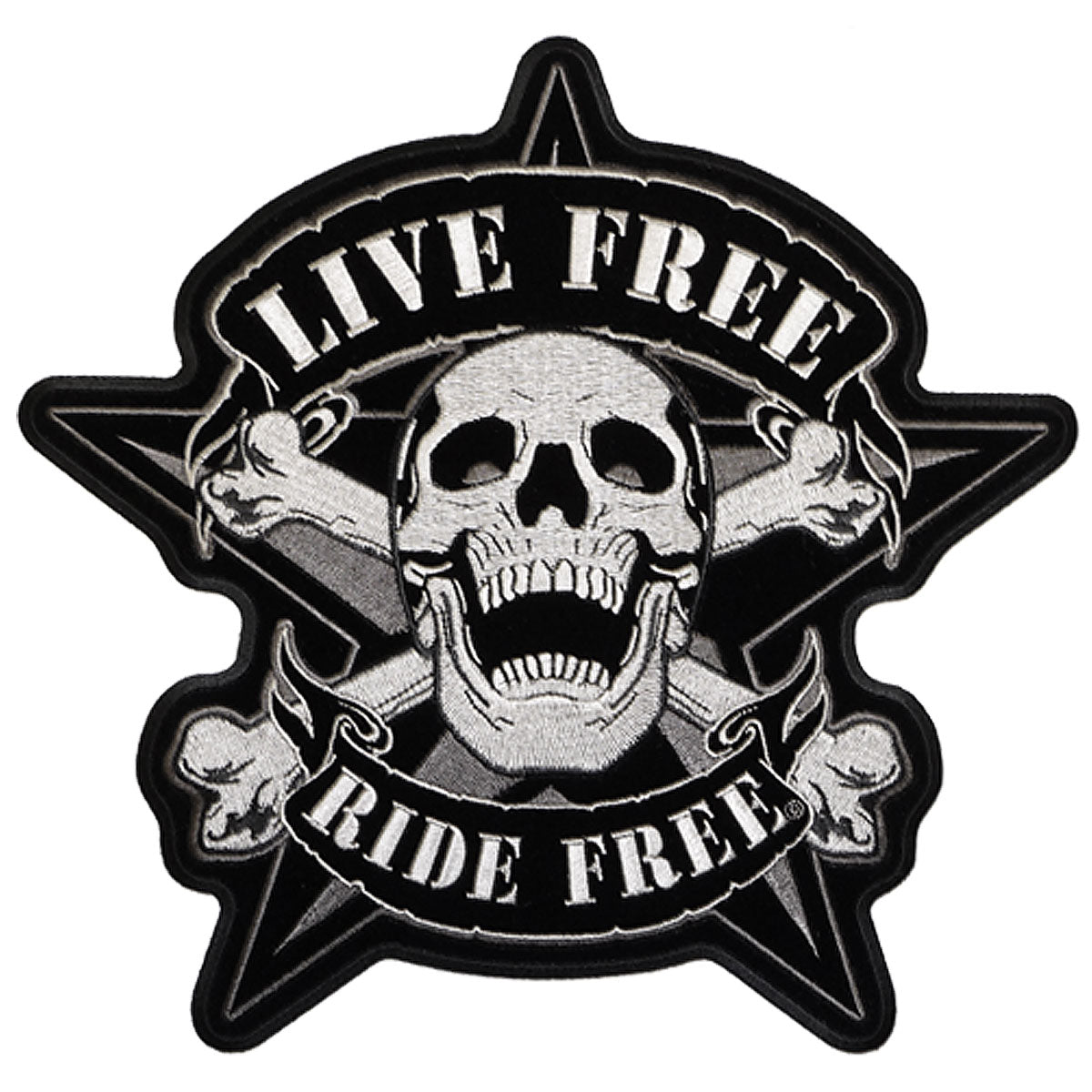 Picture of Hot Leathers PPA5108 11 x 11 in. Live Free Skull Biker Patch - Black & White