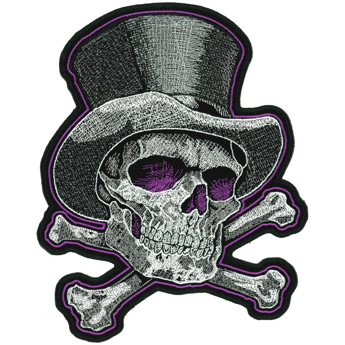 PPQ1618 6.5 x 8 in. Top Hat X Bones PURP Patch - Multi Color