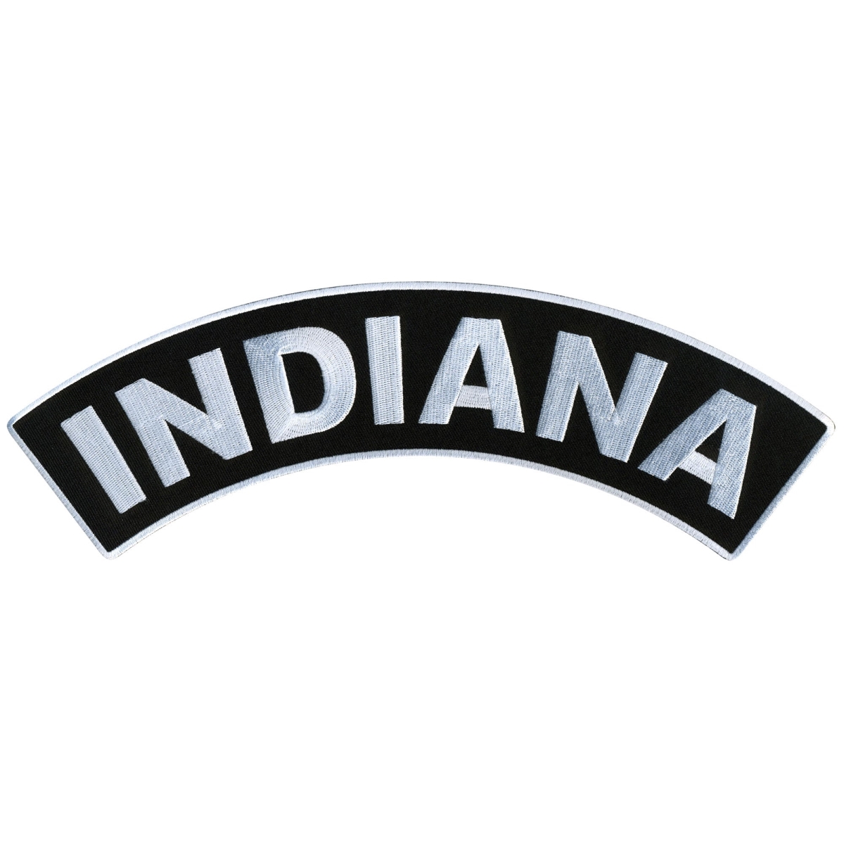 PPM4027 12 x 3 in. Indiana Top Rocker Patch - Black & White