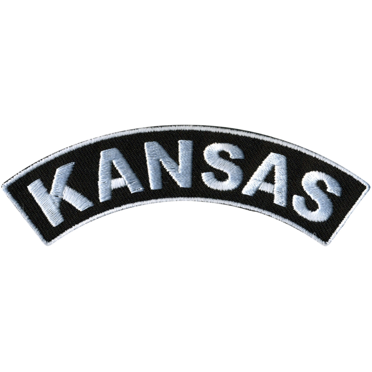 PPM4032 4 x 1 in. Kansas Top Rocker Patch - Black & White