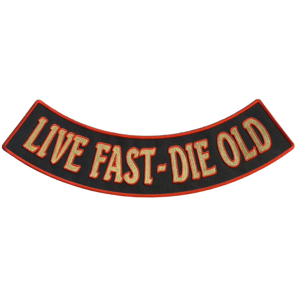 PPM5197 12 x 3 in. Live Fast Die Old Bottom Rocker Patch - Multi Color