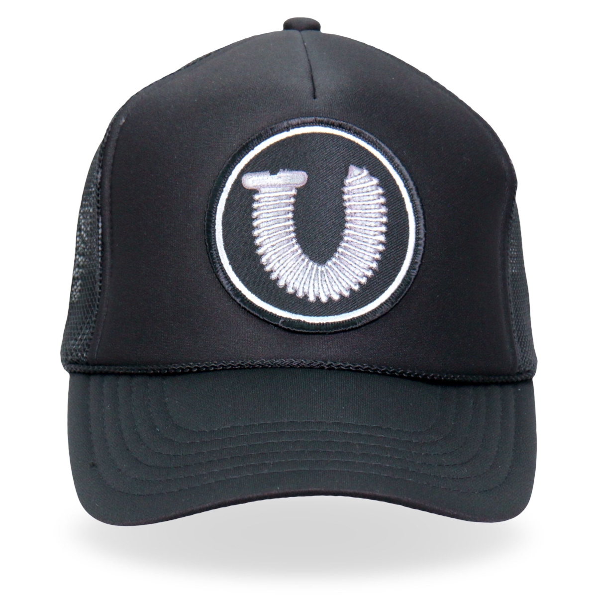 GSH1029 Screw U Trucker Hat - Black - Adjustable Size