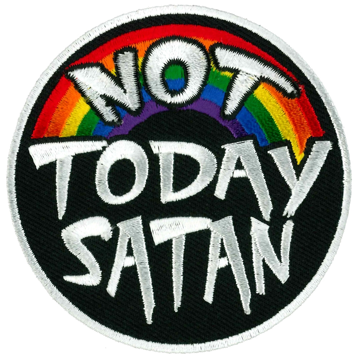 PPW1020 3 x 3 in. Not Today Satan Patch - Multi Color