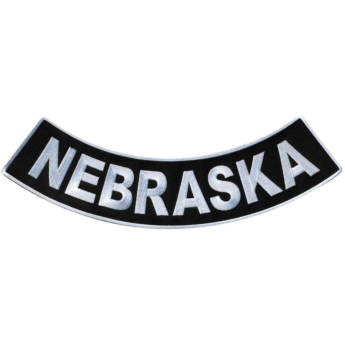 PPM5053 12 x 3 in. Nebraska Bottom Rocker Patch - Black & White