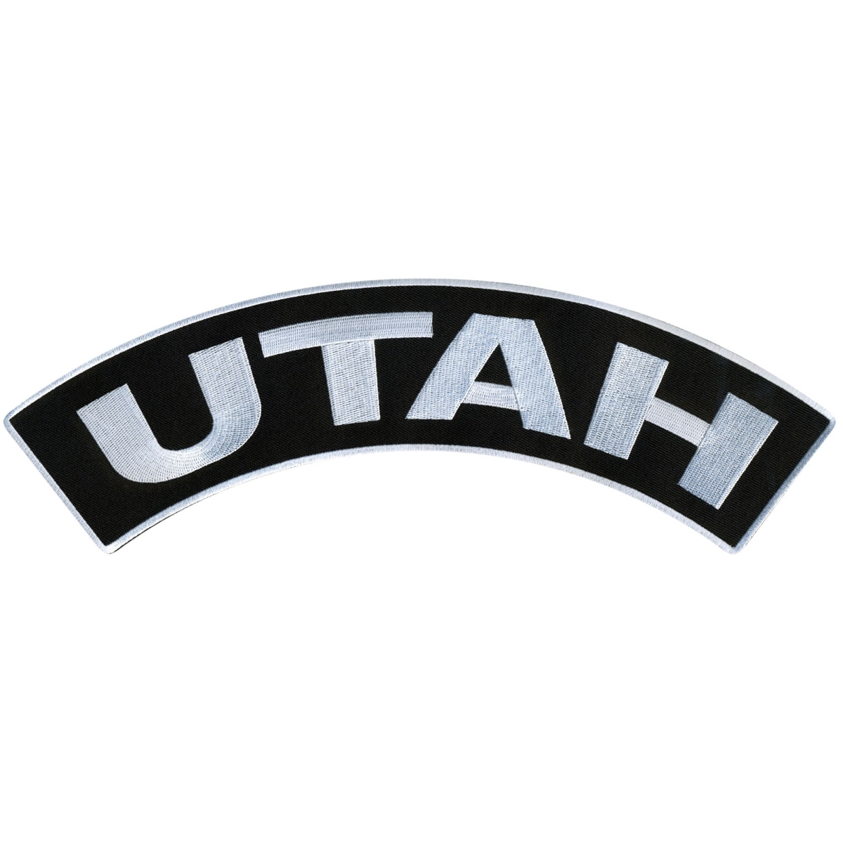 PPM4087 12 x 3 in. Utah Top Rocker Patch - Black & White