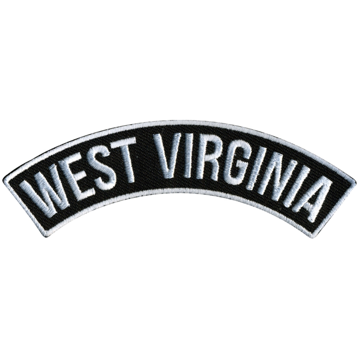 PPM4096 4 x 1 in. West Virginia Top Rocker Patch - Black & White