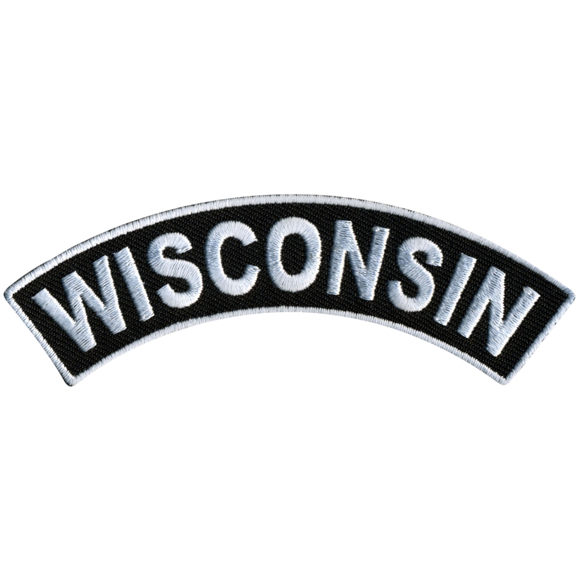 PPM4098 4 x 1 in. Wisconsin Top Rocker Patch - Black & White