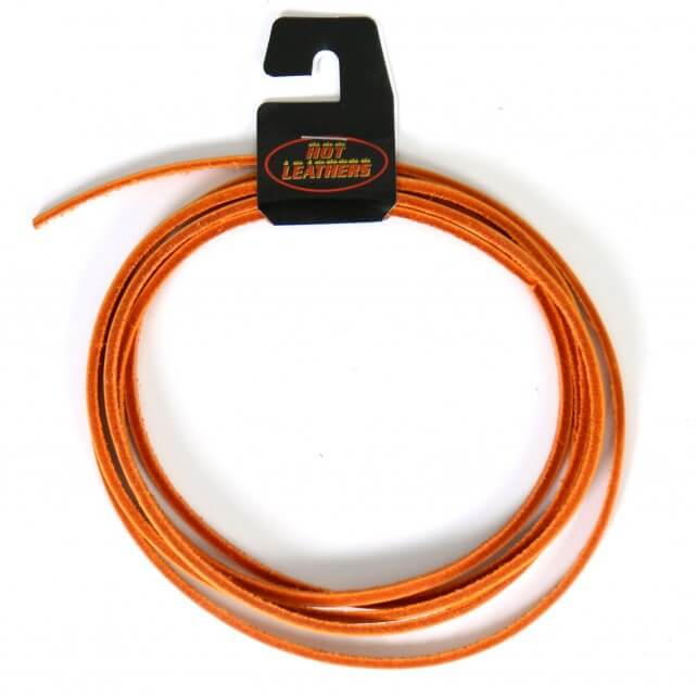LHH1102 72 in. Motorcycle Biker Leather Lace - Orange