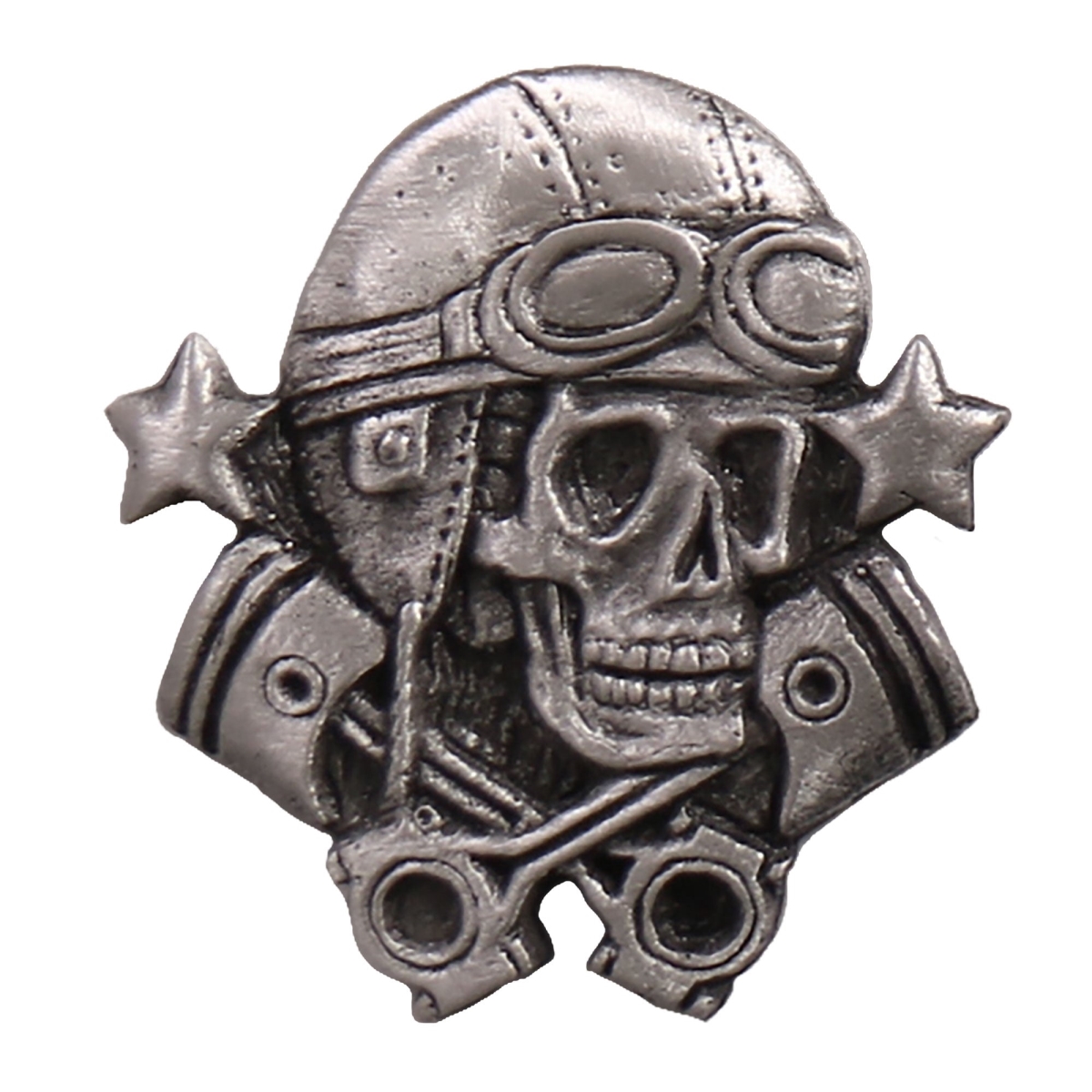 pna1300 Aviator Skull Pin - Pewter