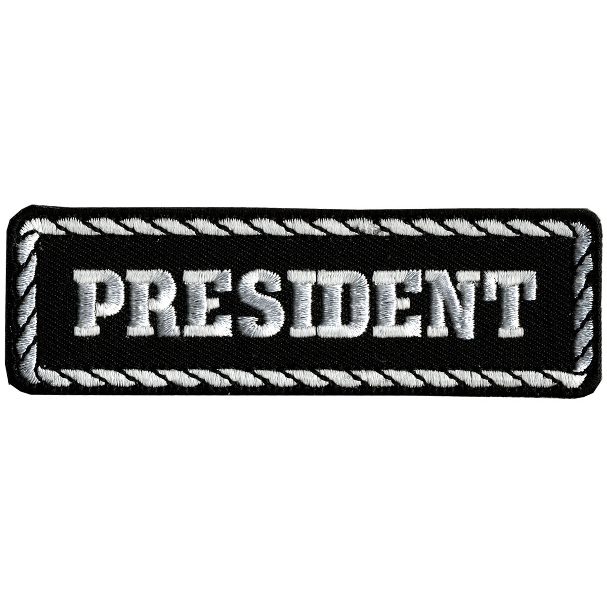 PPD1002 4 x 1 in. President Patch - Black & White