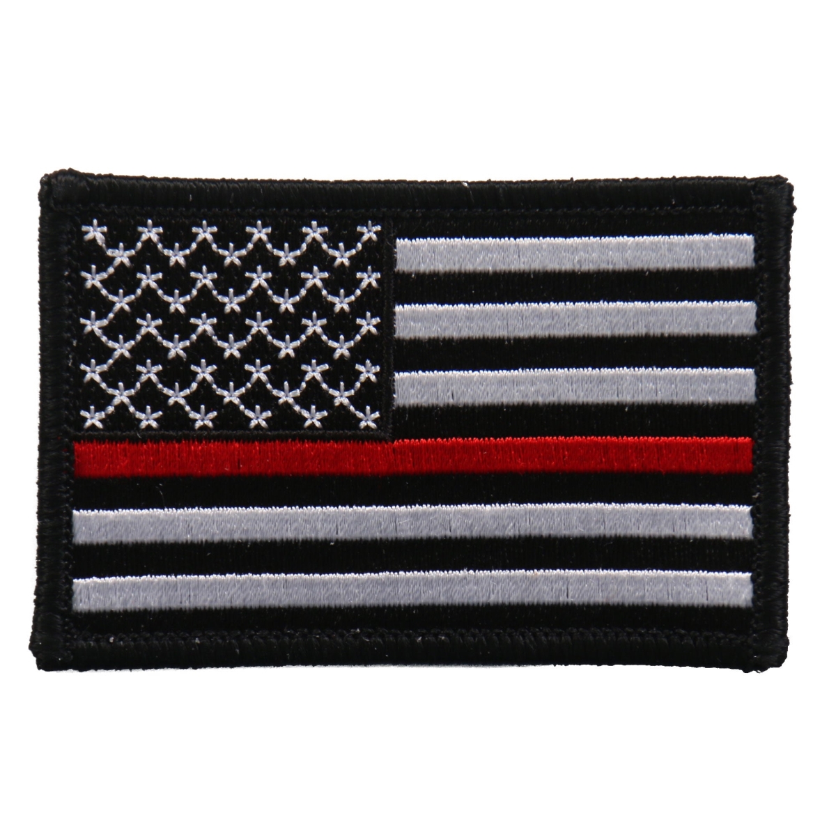 PPF5112 Thin Line Flag Patch - Red - 3 x 2 in. - Heat-Sealed Backing