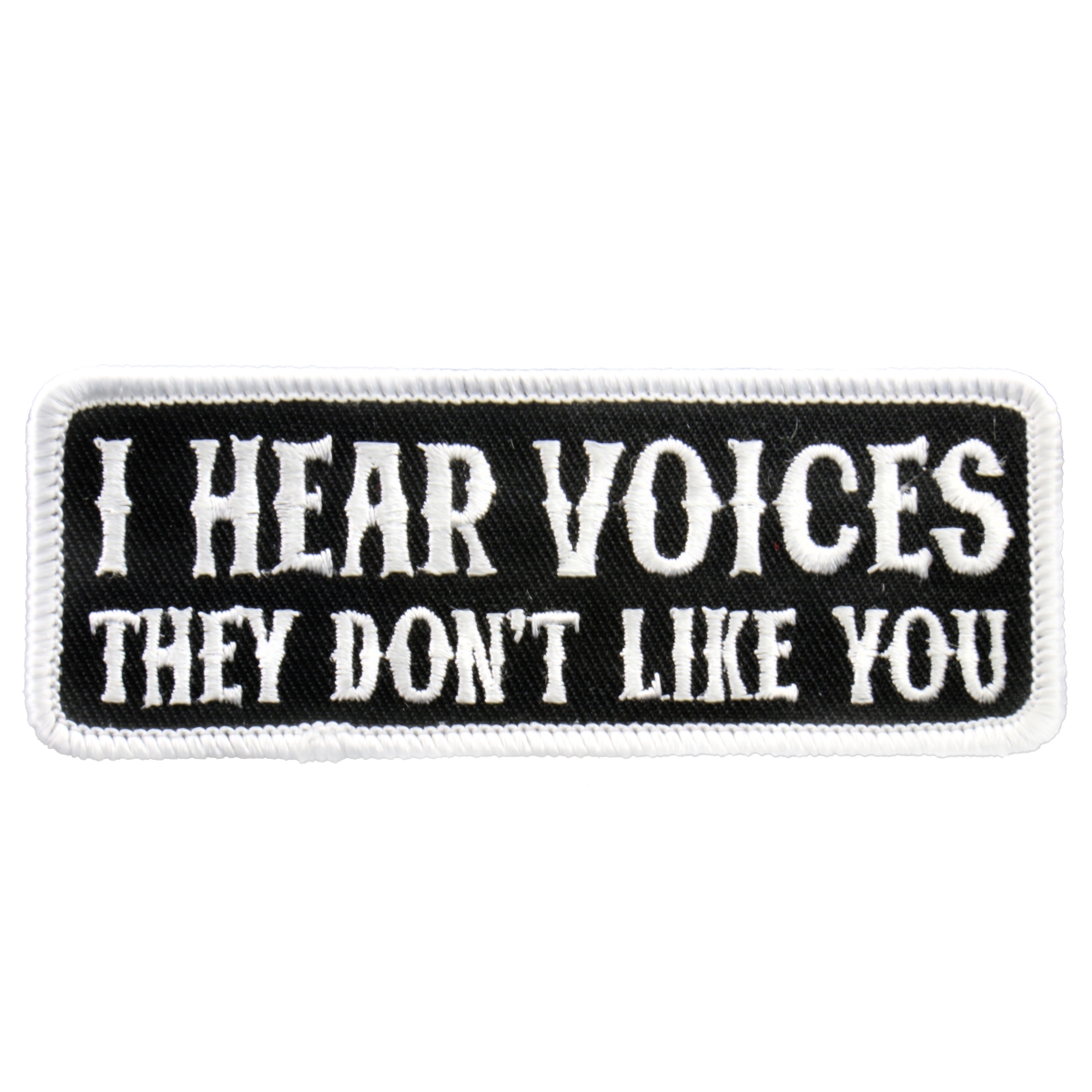 PPL9220 4 x 2 in. I Hear Voices Patch - Black & White