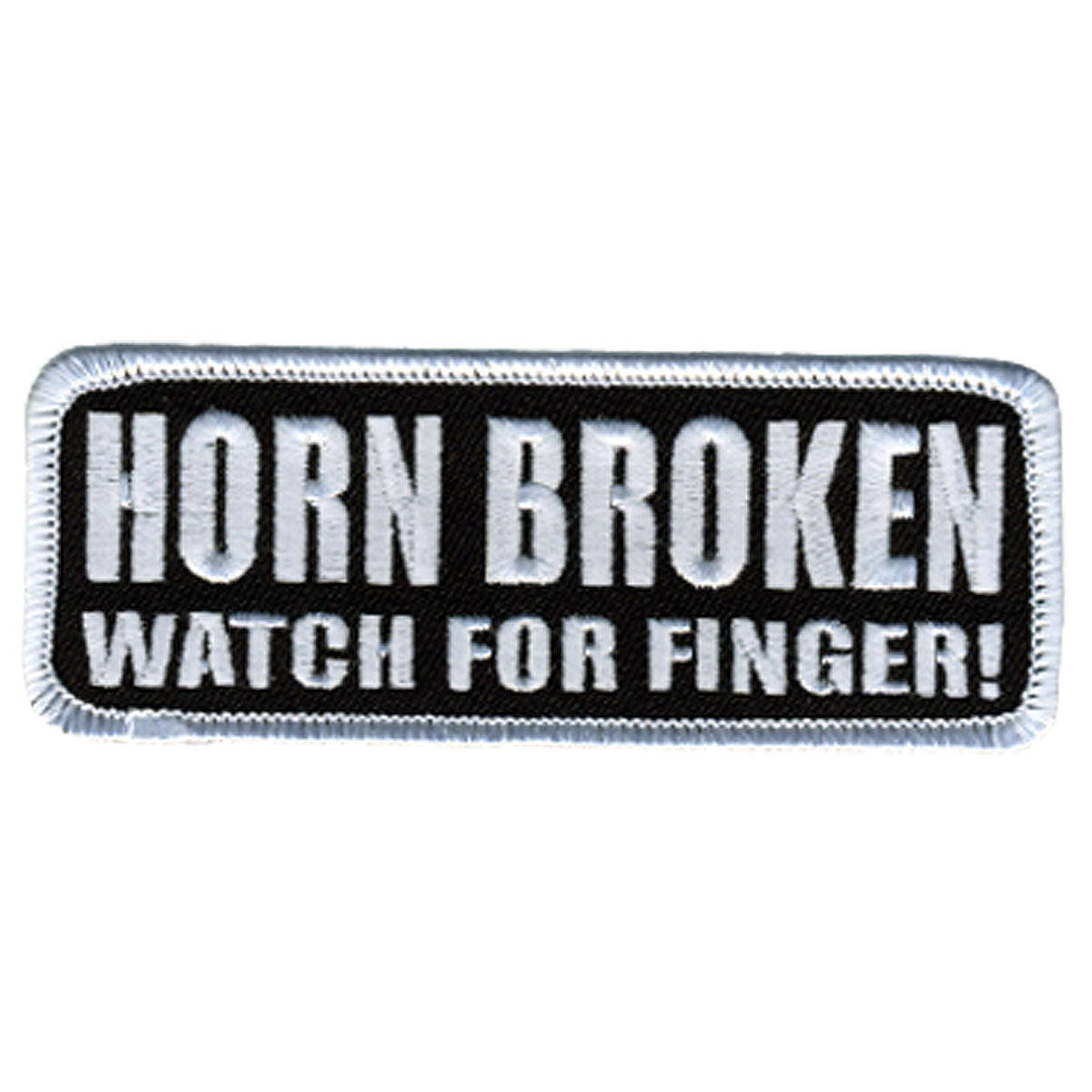 PPL9246 4 x 2 in. Horn Broken Patch - Black & White