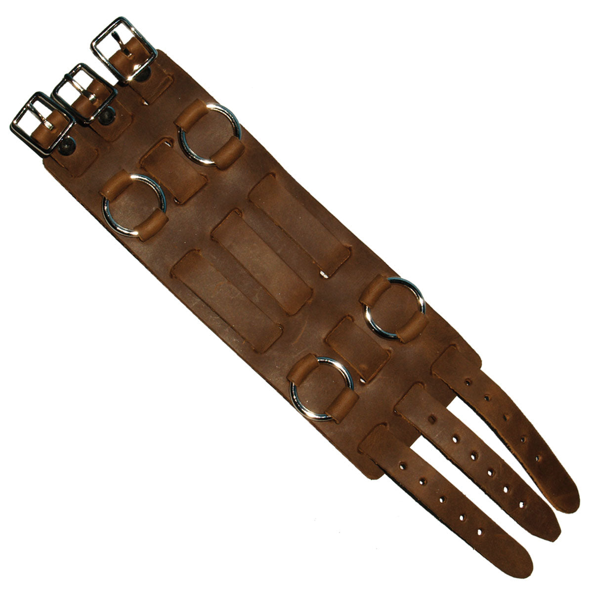 WTB1002 2.5 in. 3-Strap Leather Watch Band - Brown