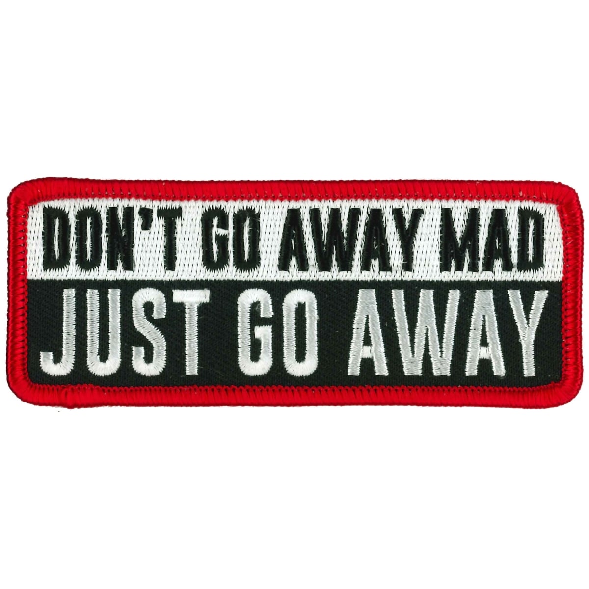 PPW1014 4 x 2 in. Just Go Away Embroidered Funny Patch - Multi Color