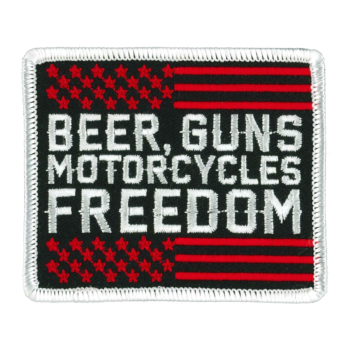PPW1034 3 x 3 in. Beer Guns Motorcycles & Freedom Patch - Multi Color