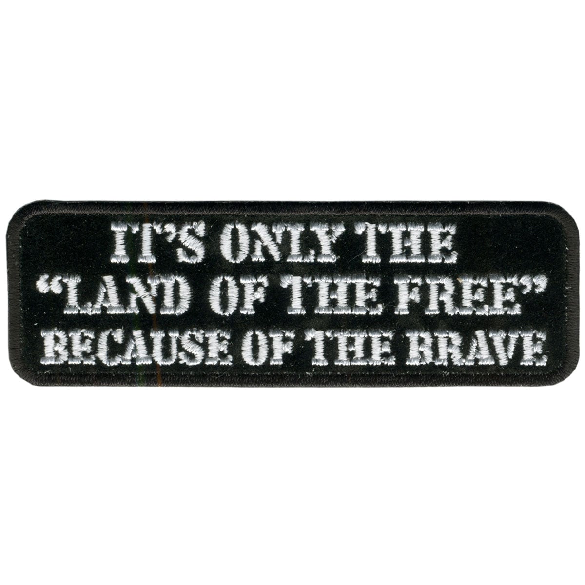 PPL2660 4 x 1 in. Land of the Free Patch - Black & White