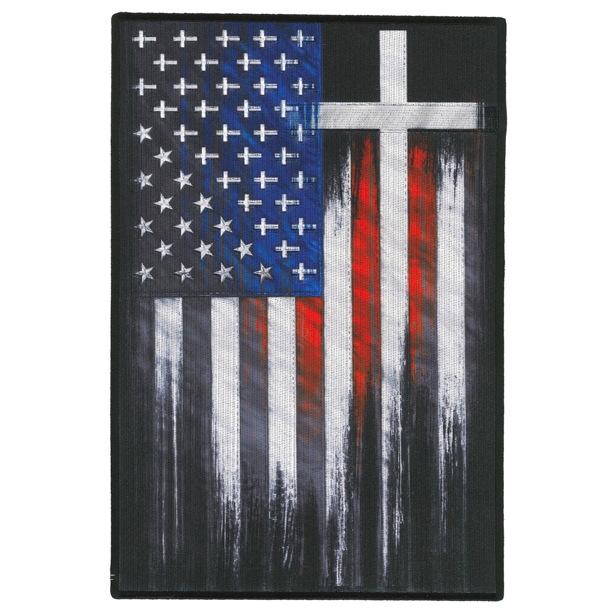 PPQ1409 7.5 x 11 in. Flag Cross Patch - Multi Color