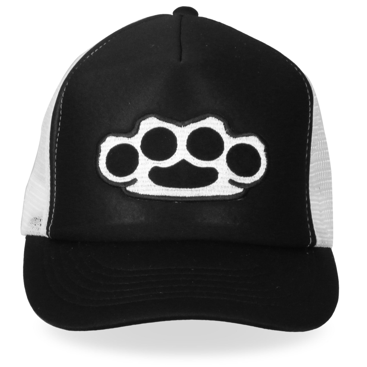 GSH1009 Knuckles Trucker Hat - Black & White - Adjustable Size