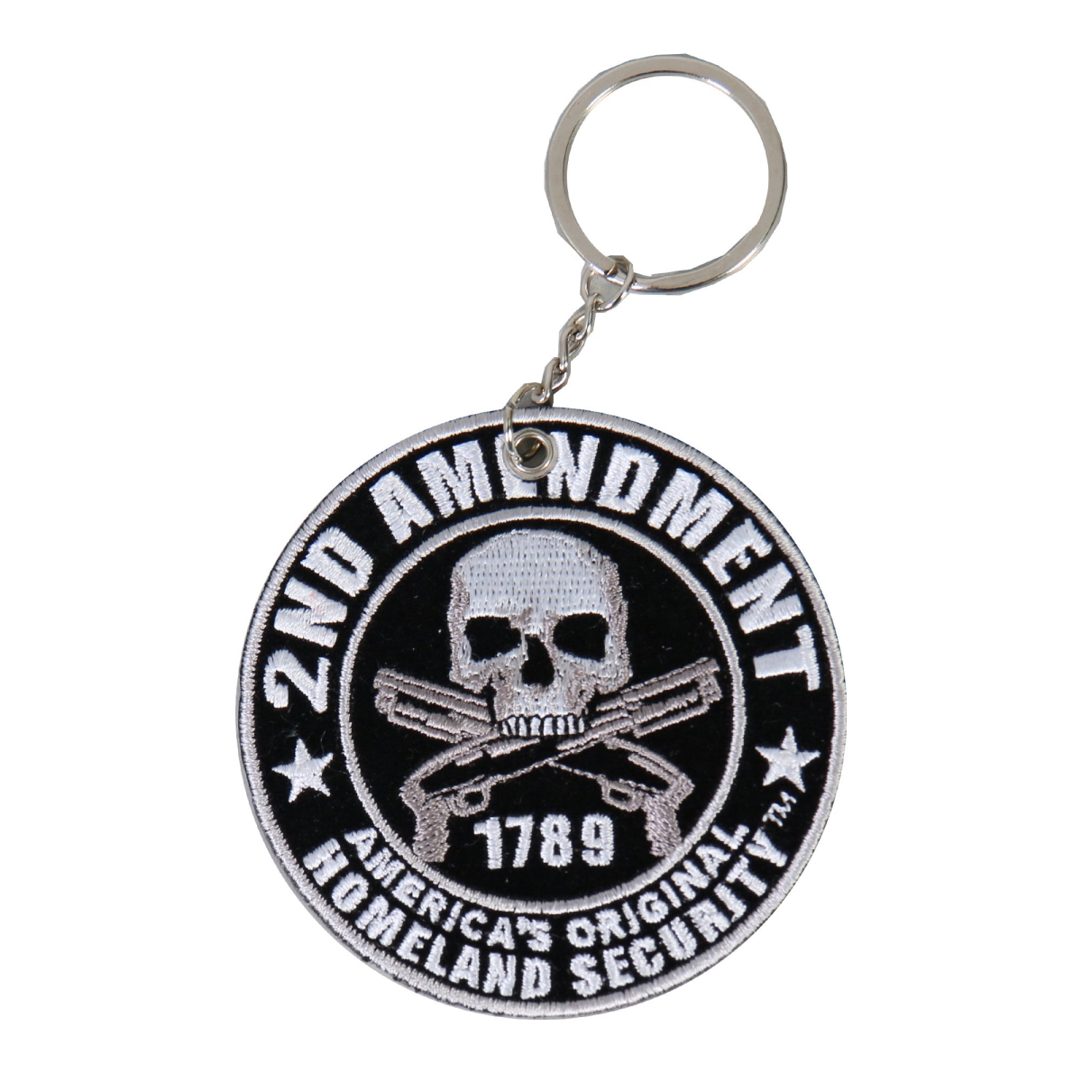 kch1017 3 x 3 in. 2nd Amendment Americas Original Homeland Security Embroidered Keychain