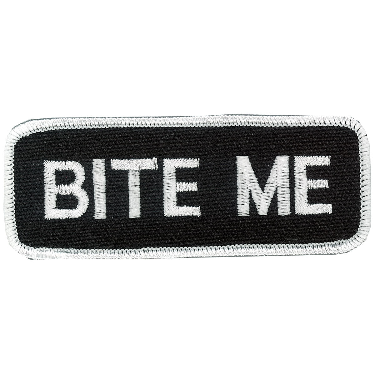 PPL9088 4 x 2 in. Bite Me Patch - Black & White