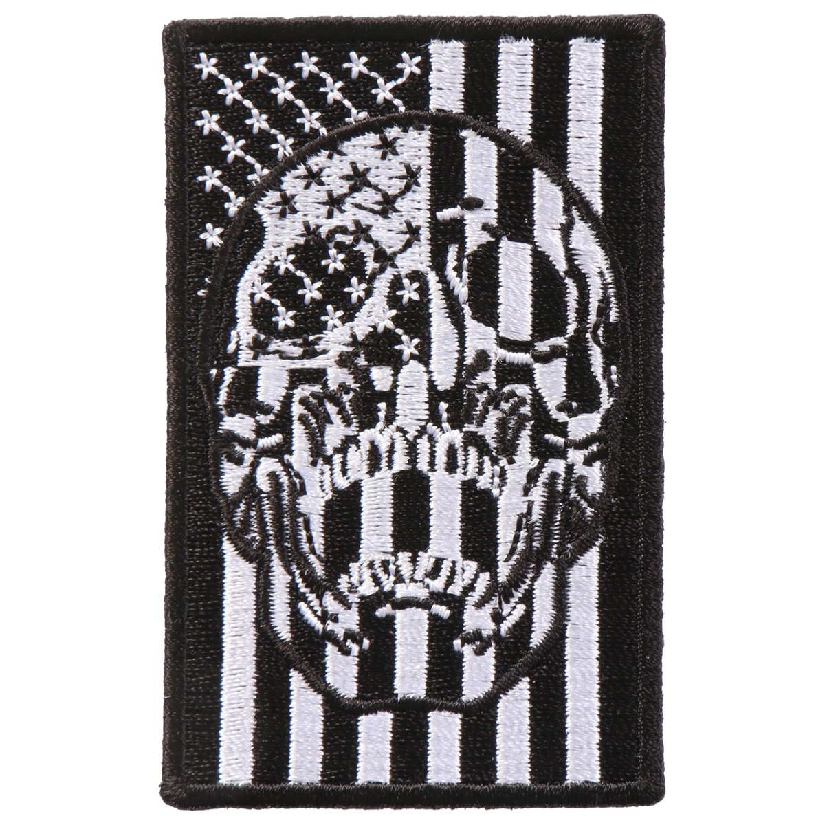 PPA9880 American Flag Skull Patch - Multi Color - 2 x 3 in. - Heat-Sealed Backing