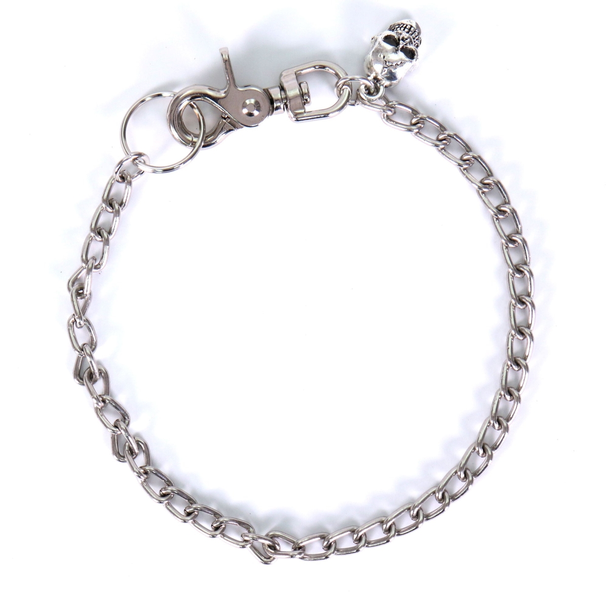 CWA1032 18 in. Large Skull Wallet Chain - Chrome