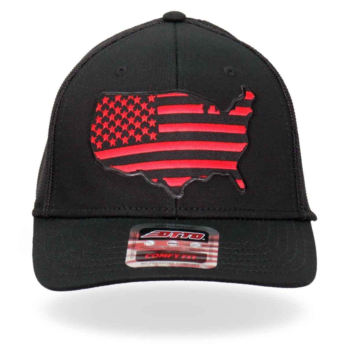 GSH1036 Country Flag Trucker Hat - Red - Adjustable Size