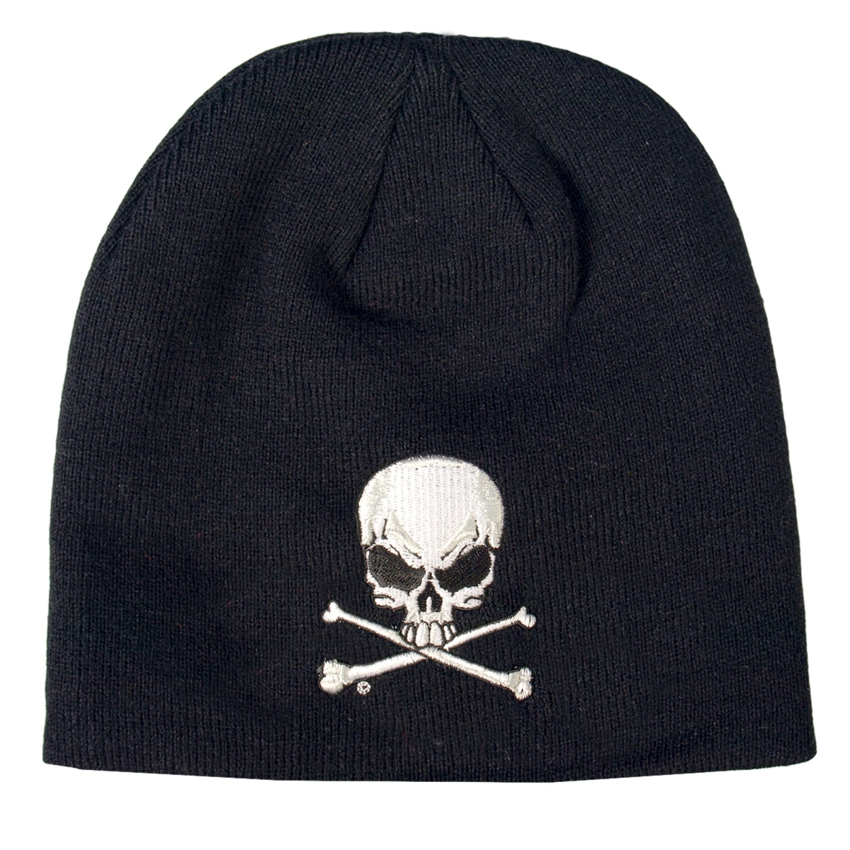 KHB1010 Skull & Crossbones Knit Cap - Black - One Size Fits Most