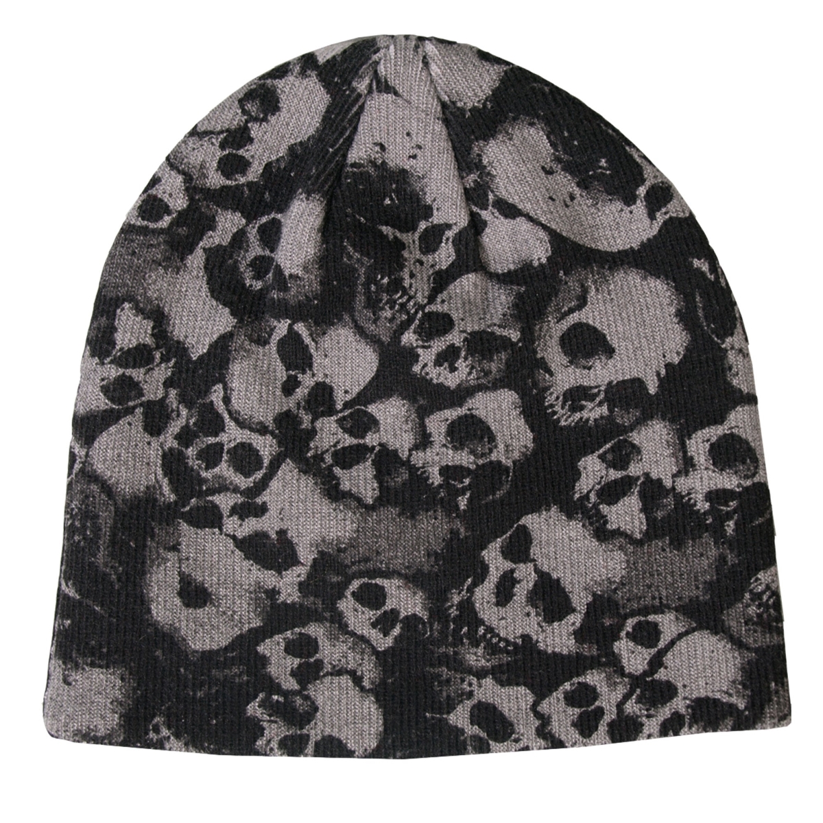 KHB1036 Ancient Skulls Knit Cap - Black - One Size Fits Most