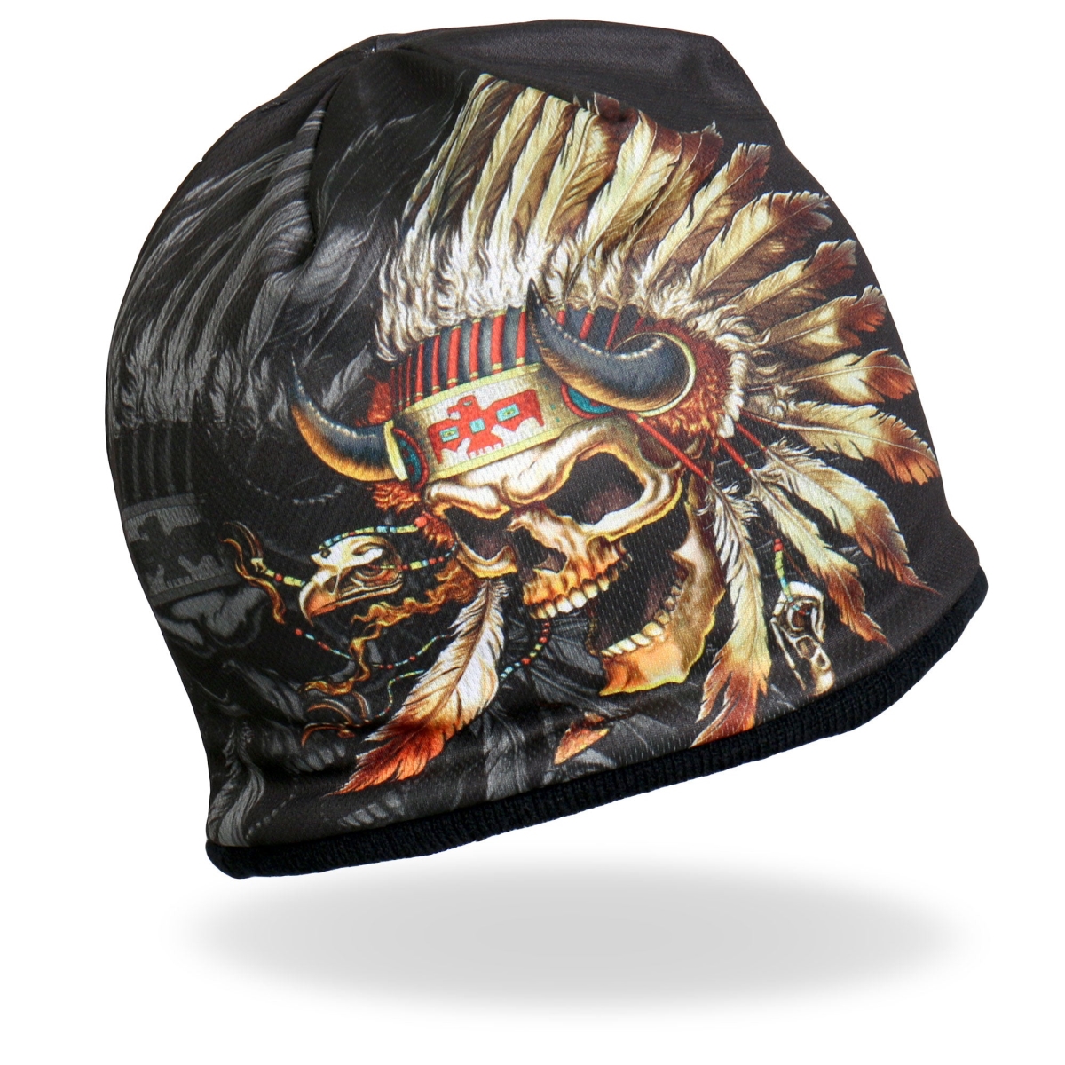 KHC1024 Sublimated Indian Skull Beanie - Multi Color - One Size Fits Most